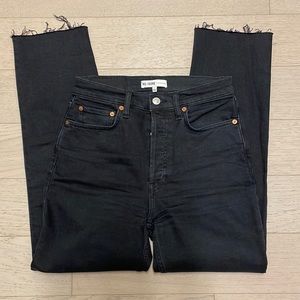 RE/DONE comfort stretch high rise stove pipe - faded black